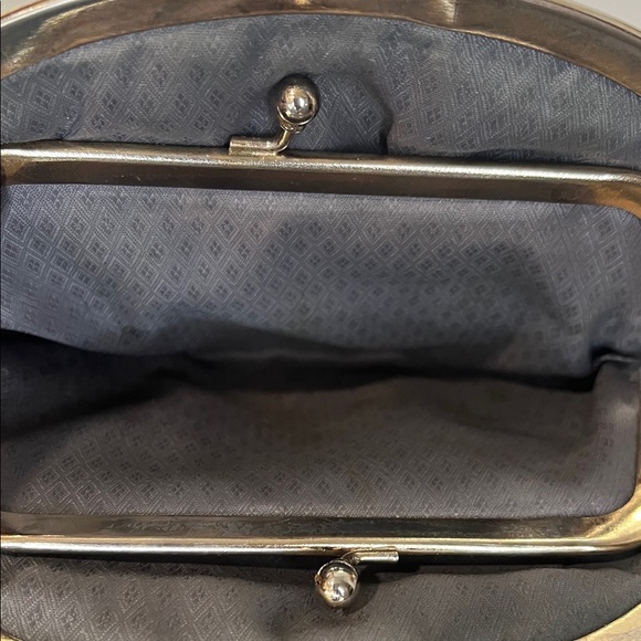 Vintage Gray Eel Skin Double Kiss Lock Coin Purse & Blk Eel Skin Checkbook Cover - Picture 8 of 15